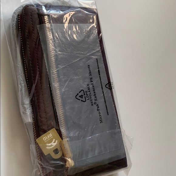 Cell Phone Logan RFID Clutch Leather Fossil Wallet Card Holder Check Book Bill - Picture 8 of 16